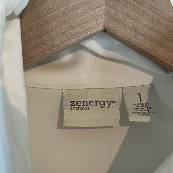 Chicos | Zenergy Neema Pieced Mesh Jacket White Size 1/Small Athlesiure - Picture 9 of 13